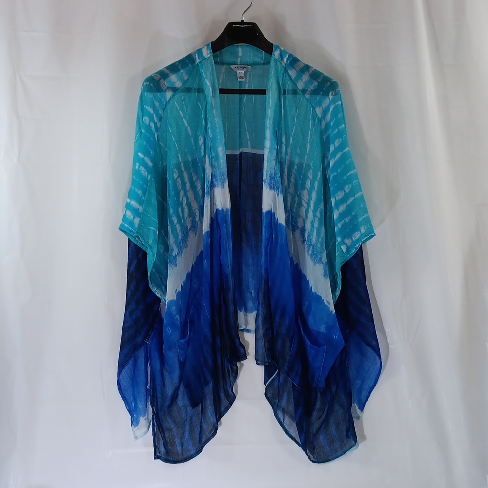 Arizona Jean Company Cover Up Teal and White Women's Size 2X-3X Sheer
